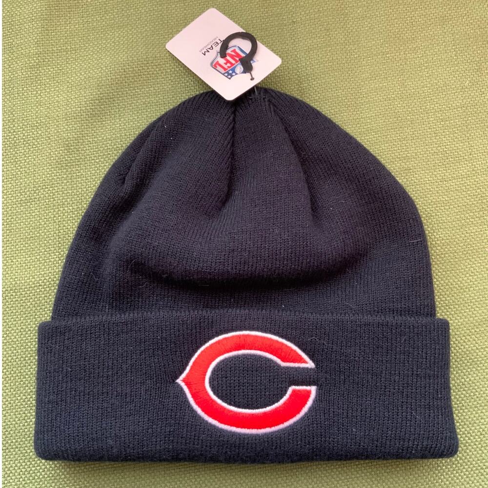 NWT Chicago Bears Beanie Hat Mens Navy Blue Orange C Logo Knit Cap NFL Winter